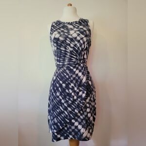 love, Fire Navy and White Tie-Dye Midi Dress